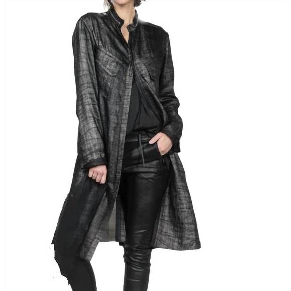 NEW BEATE HEYMANN long shirt linen in anthrazi - Picture 2 of 3